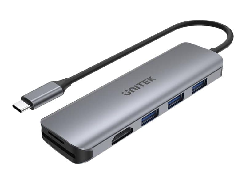 Unitek uHUB P5+ H1107F - Hubb - 3 x USB 3.1 Gen 1 + 1 x HDMI - skrivbordsmodell