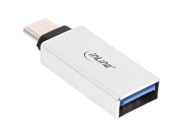 InLine 35801, USB type C male, USB-A, Silver