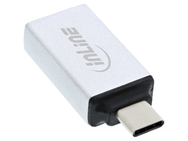 InLine 35801, USB type C male, USB-A, Silver
