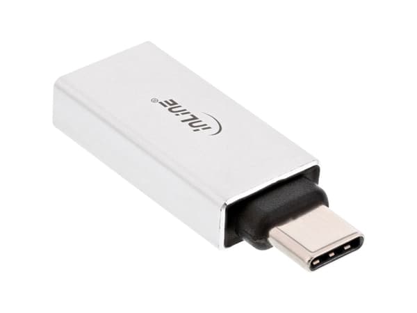 InLine 35801, USB type C male, USB-A, Silver
