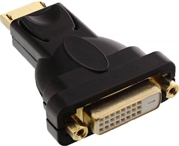 InLine 17199J, DisplayPort male, DVI-D, Musta