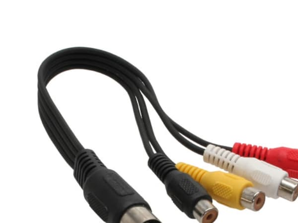 InLine 89230, 0,2 m, 5-pin DIN, 4 x RCA, Gull, Sort, Hankjønn/hunkjønn