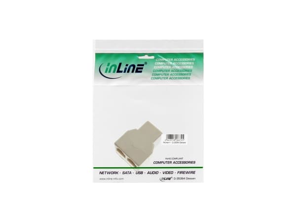 InLine 69999B, RJ12, 2xRJ12, Hun/hun, Beige
