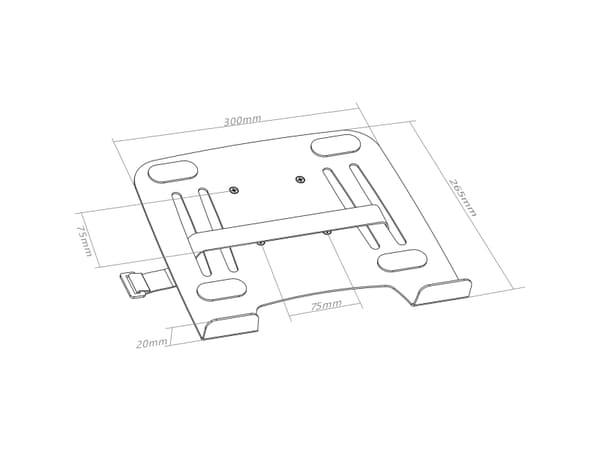 InLine 4043718210688, Armstativ för bärbar dator, Svart, Stål, 75 x 75 mm