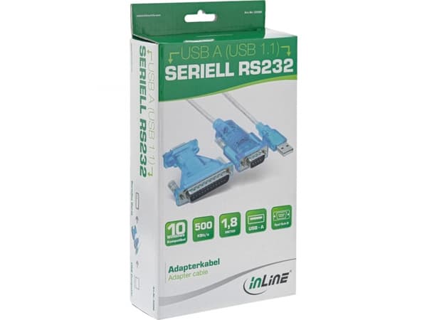 InLine 4043718014699, 1,8 m, USB Type-A, D-Sub (DB-9), Hankjønn, Hunkjønn, Rett