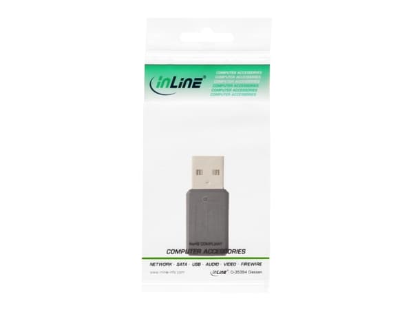 InLine 31612, USB 2.0 A-plugg, Micro-USB B, Sort