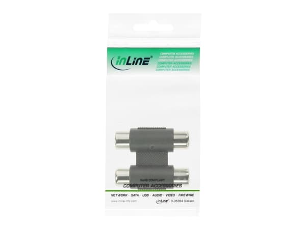 InLine 99318, Cinch female, 2xRCA, Sort, Sølv