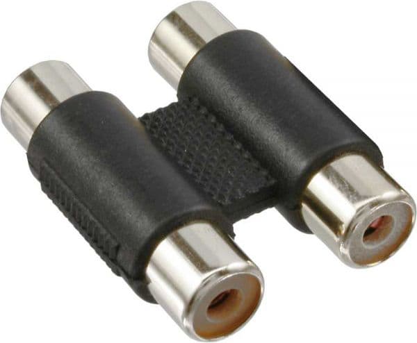 InLine 99318, Cinch female, 2xRCA, Sort, Sølv