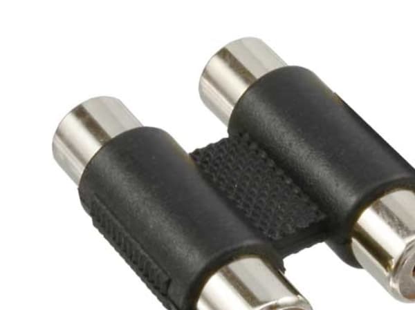 InLine 99318, Cinch female, 2xRCA, Sort, Sølv