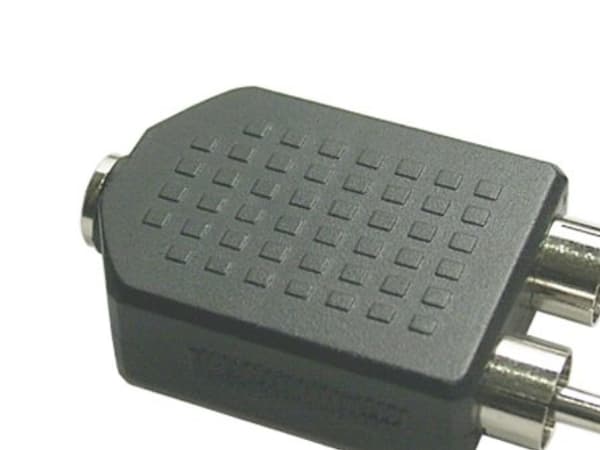 InLine 99343, 3.5mm jack female, 2x RCA, Sort