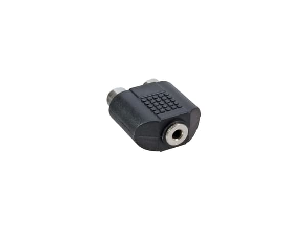 InLine 99338, 3.5mm jack female mono, 2xRCA, Sort