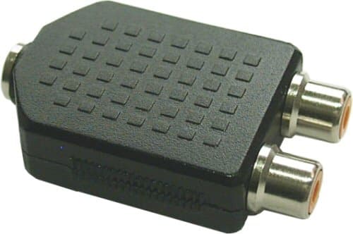 InLine 99338, 3.5mm jack female mono, 2xRCA, Sort