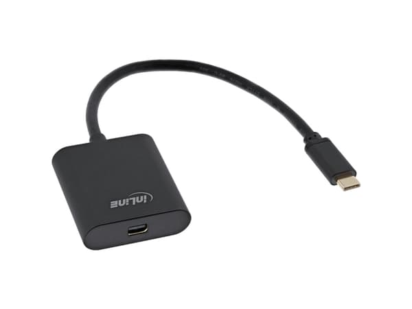 InLine 64105B, 0,2 m, USB Type-C, Mini DisplayPort, Hankoppling, Honkoppling, Rak