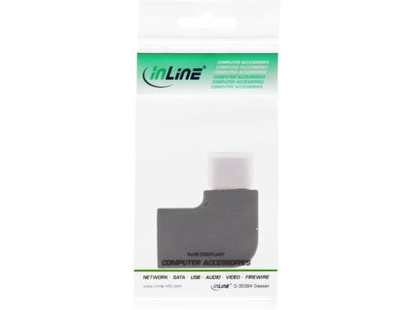 InLine 35803, USB type C male, USB-C, Svart
