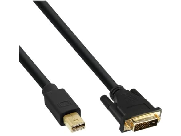 InLine 17223, 3 m, Mini DisplayPort, DVI-D, Hankjønn, Hankjønn, Gull