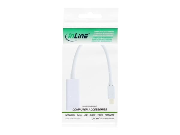 InLine 17193K, 0,15 m, Mini DisplayPort, HDMI Typ A (Standard), Manlig kontakt, Kvinnlig kontakt, Guld