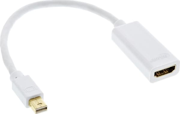InLine 17193K, 0,15 m, Mini DisplayPort, HDMI Typ A (Standard), Manlig kontakt, Kvinnlig kontakt, Guld