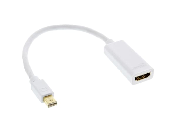 InLine 17193K, 0,15 m, Mini DisplayPort, HDMI Typ A (Standard), Manlig kontakt, Kvinnlig kontakt, Guld