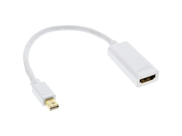 InLine 17193K, 0,15 m, Mini DisplayPort, HDMI Typ A (Standard), Manlig kontakt, Kvinnlig kontakt, Guld