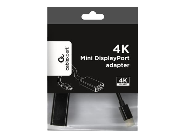 Cablexpert - DisplayPort-adapter - Mini DisplayPort (hane) till DisplayPort (hona) - DisplayPort 1.2 - 15 cm - stöd för 4K - svart