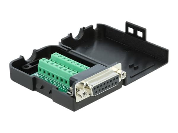 Delock - VGA-adapter - 15 pin D-Sub (DB-15) (hunn) til 16 pin terminal block - tommelskruer