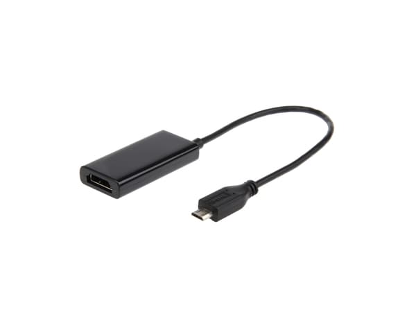 Cablexpert A-MHL-002 - Adapter för video / ljud - HDMI, Mikro-USB typ B (endast ström) hona till mikro-USB typ B hane - 16 cm