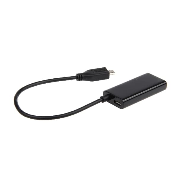 Cablexpert A-MHL-002 - Adapter för video / ljud - HDMI, Mikro-USB typ B (endast ström) hona till mikro-USB typ B hane - 16 cm