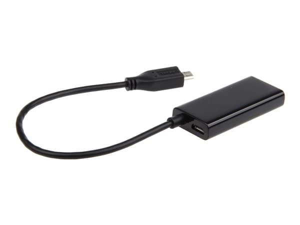 Cablexpert A-MHL-002 - Video/audio-adapter - HDMI, Micro-USB type B (kun strøm) hunn til Micro-USB type B hann - 16 cm Sort