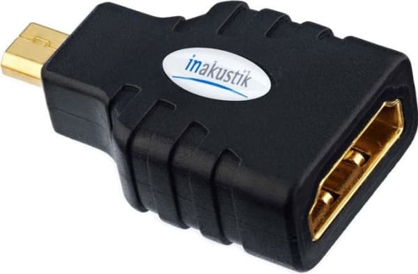 in-akustik Premium HDMI Micro Adapter - HDMI adapter - HDMI hun til mikro HDMI han - sort