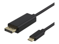 Miniatyrbild 5 av 5: DELTACO USBC-DP200 - DisplayPort-kabel - 24 pin USB-C (hane) till DisplayPort (hane) - 2 m - stöd för 4K - svart