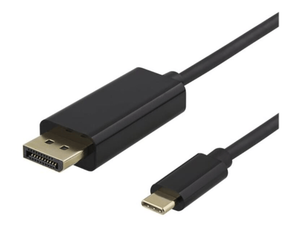 DELTACO USBC-DP200 - DisplayPort-kabel - 24 pin USB-C (hane) till DisplayPort (hane) - 2 m - stöd för 4K - svart
