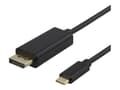Miniatyrbild 1 av 5: DELTACO USBC-DP200 - DisplayPort-kabel - 24 pin USB-C (hane) till DisplayPort (hane) - 2 m - stöd för 4K - svart