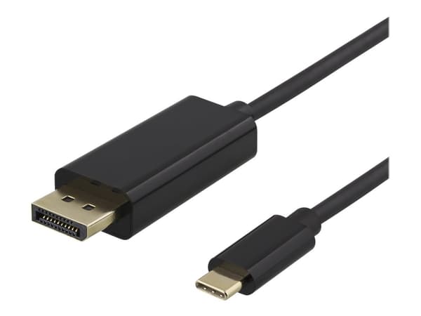 DELTACO USBC-DP100 - DisplayPort-kabel - 24 pin USB-C (hane) till DisplayPort (hane) - 1 m - stöd för 4K - svart