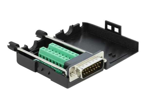 Delock - VGA-adapter - 15 pin D-Sub (DB-15) (hane) till 16 pin terminal block - tumskruvar