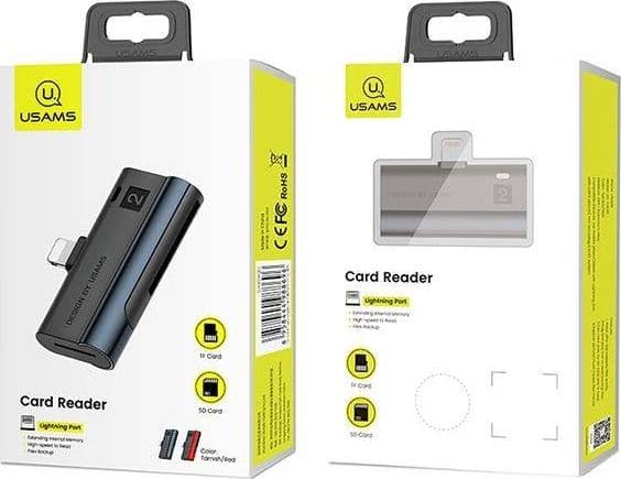 USAMS muistikortinlukija SD/Micro SD salamaliittimellä punainen SJ430DKQ02 (US-SJ430)