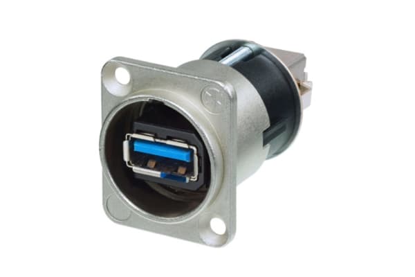 Neutrik NAUSB3, USB 3.0 Type A, USB 3.0 Type B, Sort, Metallisk