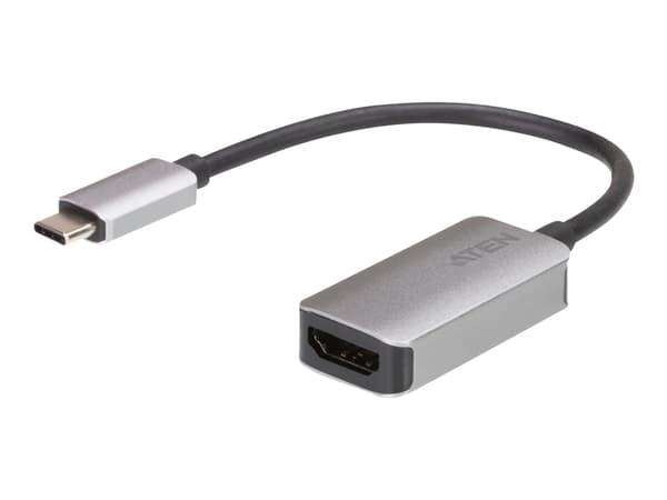 ATEN UC3008A1 - Adapter för video / ljud - 24 pin USB-C (hane) till HDMI (hona) - USB 3.2 Gen 1 / Thunderbolt 3 / DisplayPort (Alt Mode) - 15.4 cm - Silver