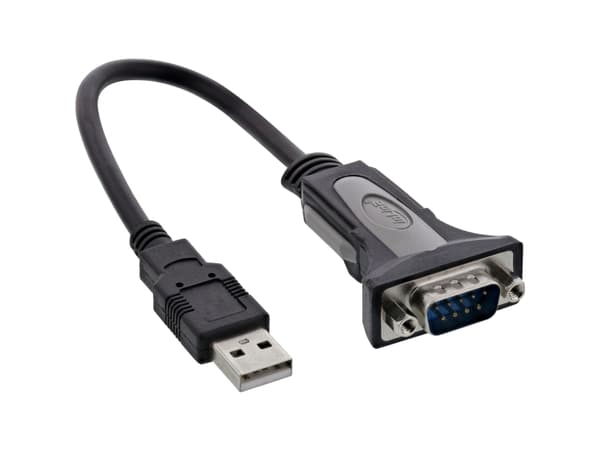 InLine 4043718121441, USB A, DB9, 0,25 m, Sort