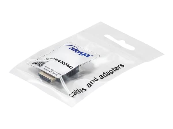 Akyga - High Speed - HDMI-adapter med Ethernet - HDMI hann til HDMI hann - svart - 4K-støtte