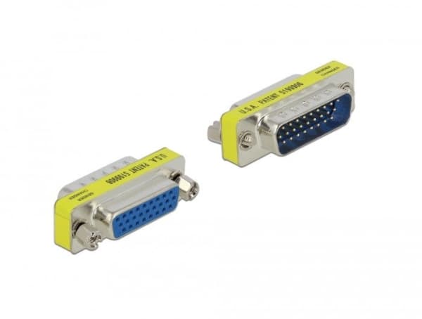 Delock - Seriell/parallell könbytare - DB-26 (hane) till DB-26 (hona) skruvbar