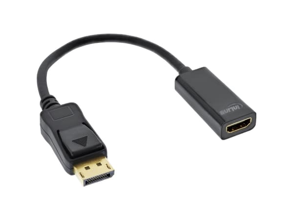 InLine 17198C, 0,15 m, DisplayPort, HDMI Type A (Standard), Hankjønn, Hunkjønn, Rett