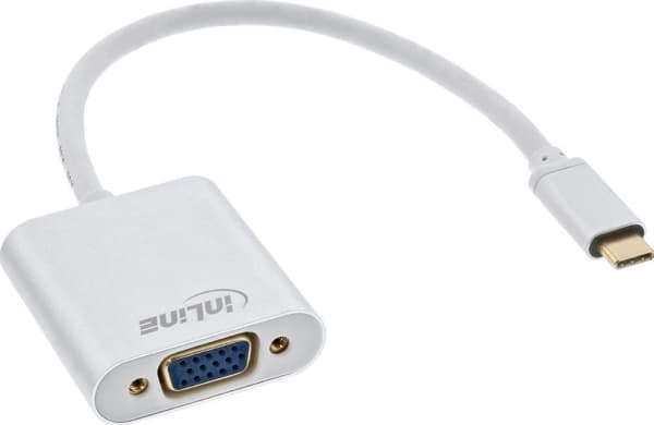 InLine 64104S, 0.2 m, USB Type-C, VGA (D-Sub), urosliitin, naarasliitin, kultainen