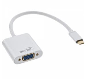 InLine 64104S, 0.2 m, USB Type-C, VGA (D-Sub), urosliitin, naarasliitin, kultainen