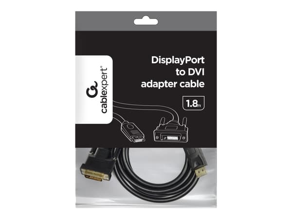 Cablexpert CC-DPM-DVIM - Näytön kaapeli - DisplayPort (han) til DVI-D (han) - 1.8 m - formet - sortti