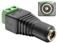 Delock Adapter DC 2.1 x 5.5 mm female > Terminal Block - Strömadapter - 2 stifts terminalblock (hona) till likströmsuttag 2,1 mm (hona)
