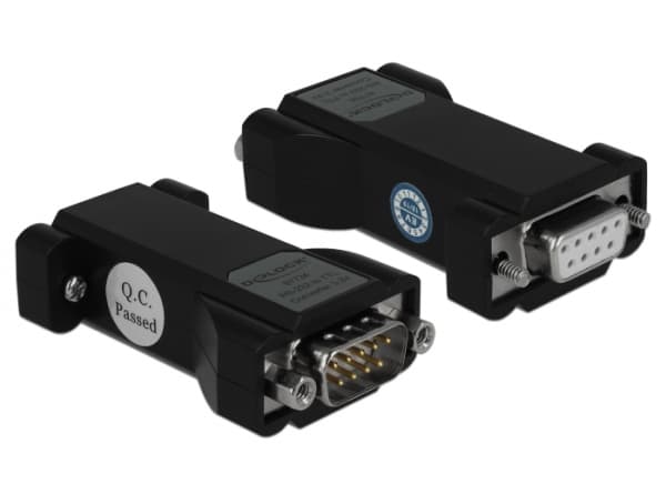 Delock Converter 1 x Serial RS-232 DB9 female to 1 x Serial LVTTL / LVCMOS 3.3 V DB9 male with ESD protection 3 kV and extended temperature range - S