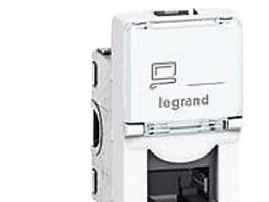 Legrand Mosaic LCS² - Påknipsbar mulighetsmodulfrontplate - CAT 6 - UTP - RJ-45 - hvit, RAL 9003