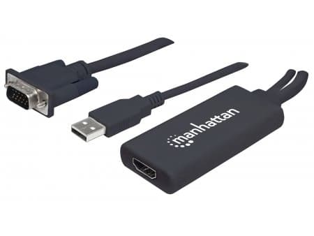 Manhattan 152426, 1 m, USB Type-A + VGA (D-Sub), HDMI, Hankjønn, Hunkjønn, Rett