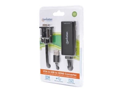 Manhattan 152426, 1 m, USB Type-A + VGA (D-Sub), HDMI, Hankjønn, Hunkjønn, Rett