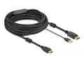 Miniatyrbilde 3 av 5: Delock - Video/lydkabel - HDMI, USB (kun strøm) hann til DisplayPort hann - 10 m - trippel beskyttelse - svart - 4K-støtte